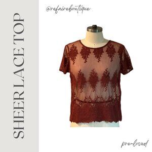 Forever 21 Sheer Lace Top